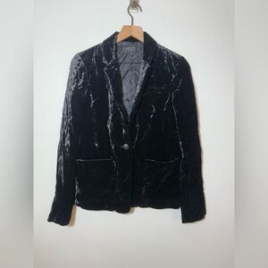 Rag & Bone Margot Velvet Blazer Size 2 Black Velvet Single Button Jacket! New